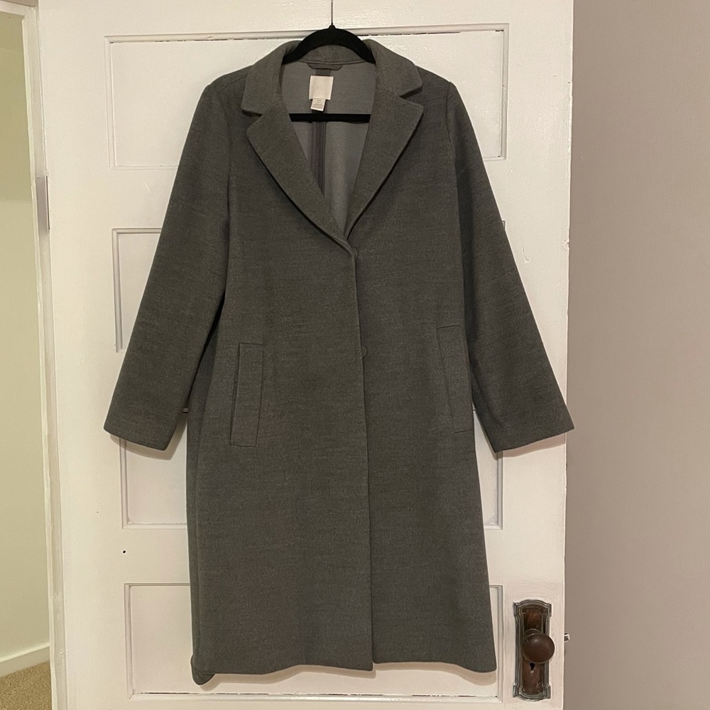 H&M grey calf-length coat